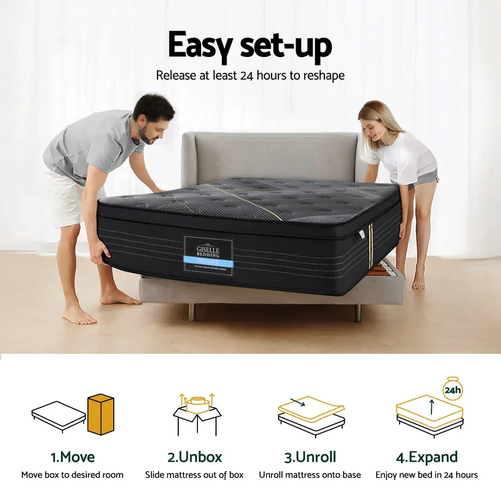 35cm Giselle Mattress King Single Bed Bamboo Pocket Firm Foam - Mekamart Australia