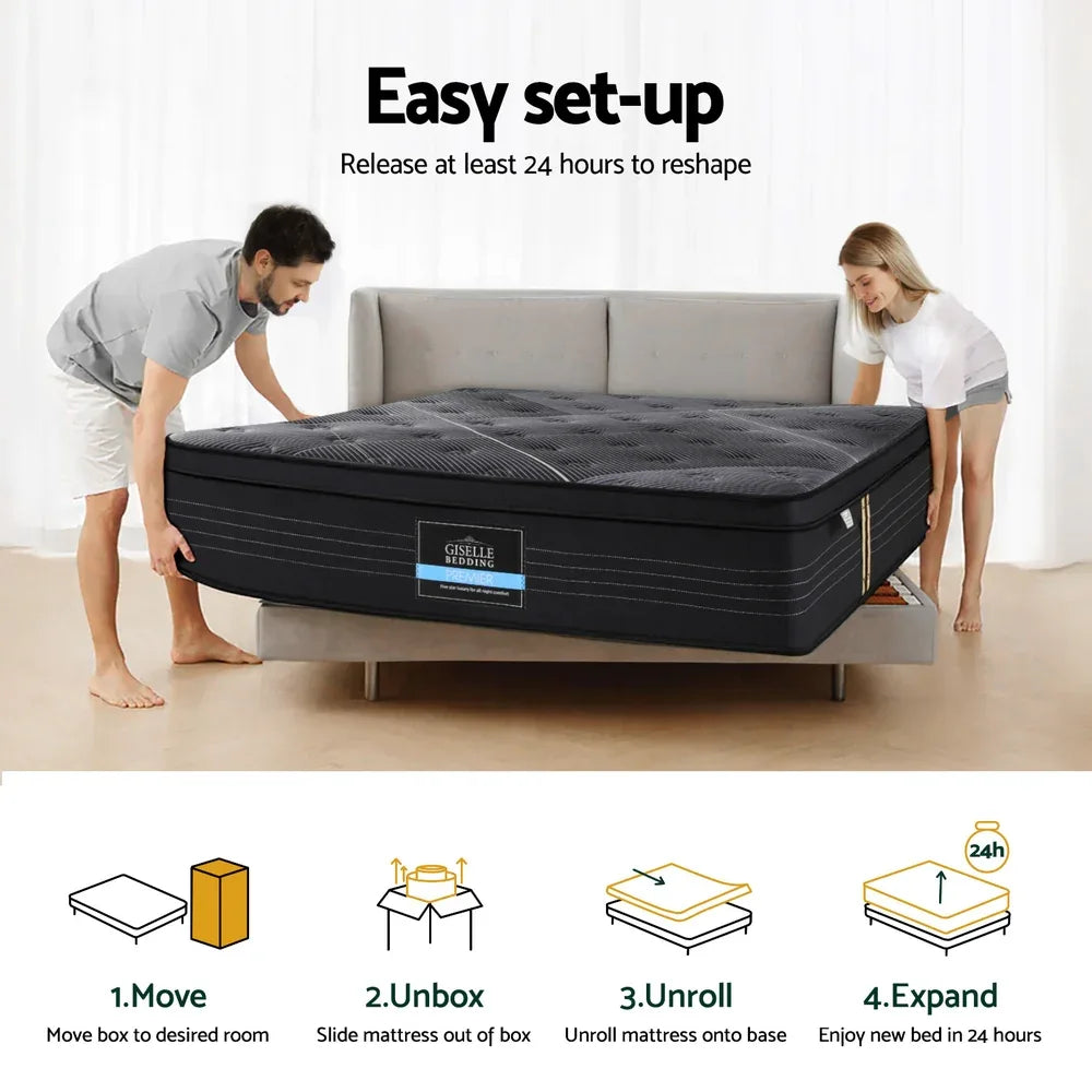 35cm Giselle Mattress Queen Bed Bamboo Pocket Firm Foam - Mekamart Australia