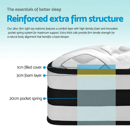 Giselle Bedding 24cm Mattress Super Firm Single - Mekamart Australia