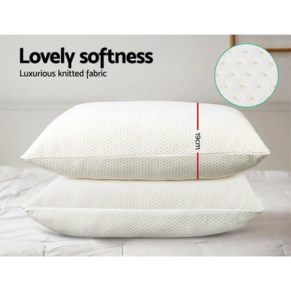 Giselle Bedding Memory Foam Pillow 19cm Thick Twin Pack - Mekamart Australia
