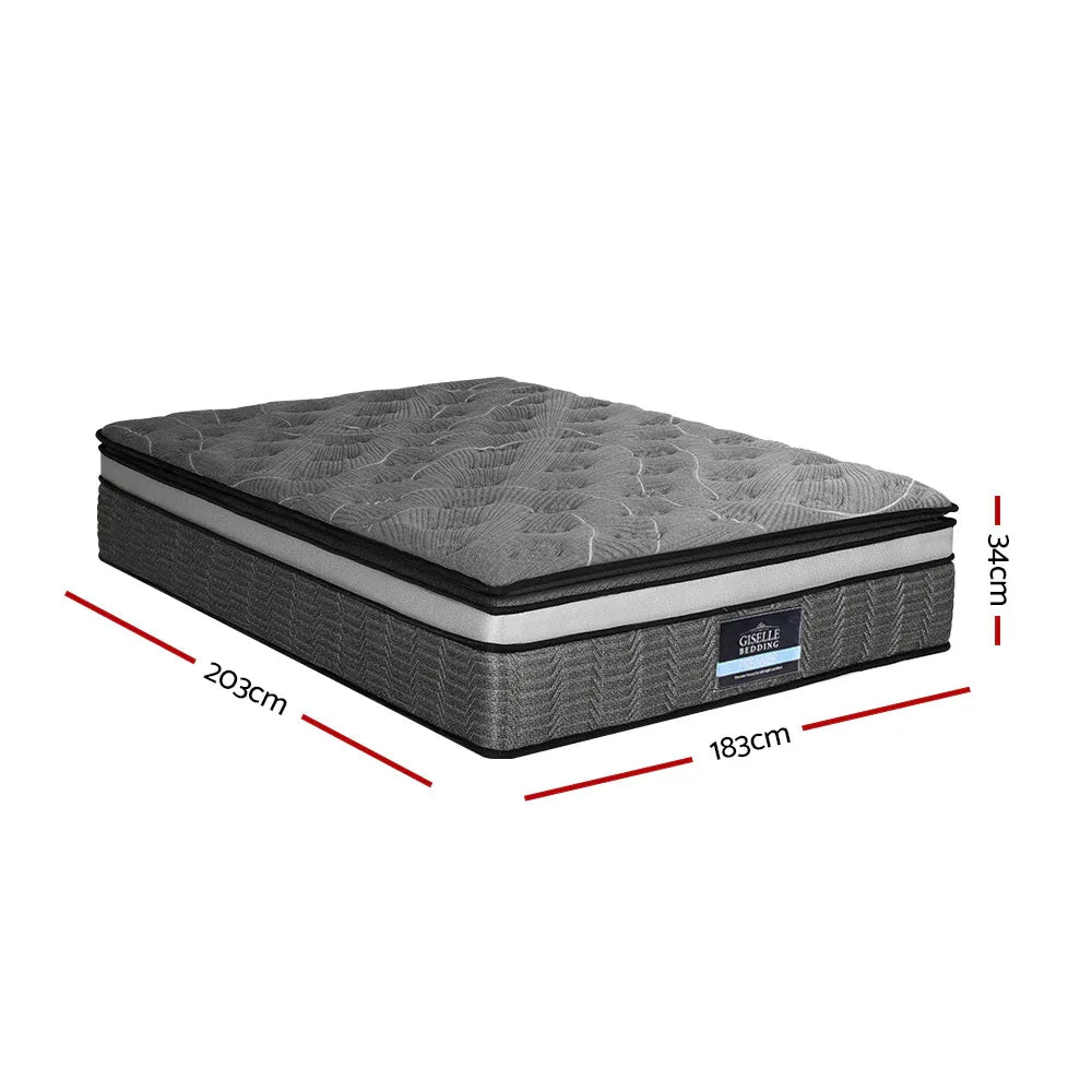 Giselle Bedding 34cm Mattress Double Layer Pocket Spring King - Mekamart Australia