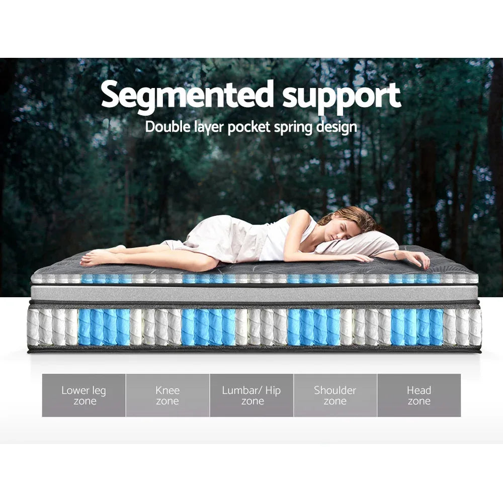 Giselle Bedding 34cm Mattress Double Layer Pocket Spring King - Mekamart Australia