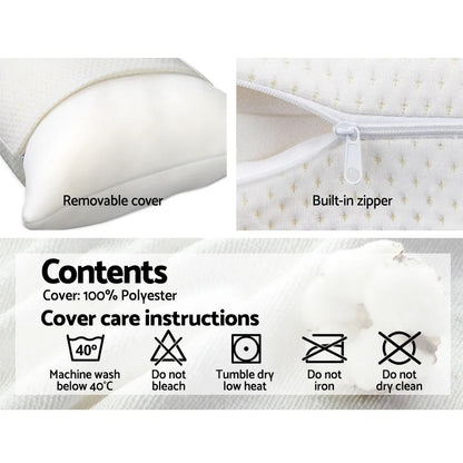 Giselle Bedding Memory Foam Pillow 13cm Thick Twin Pack - Mekamart Australia