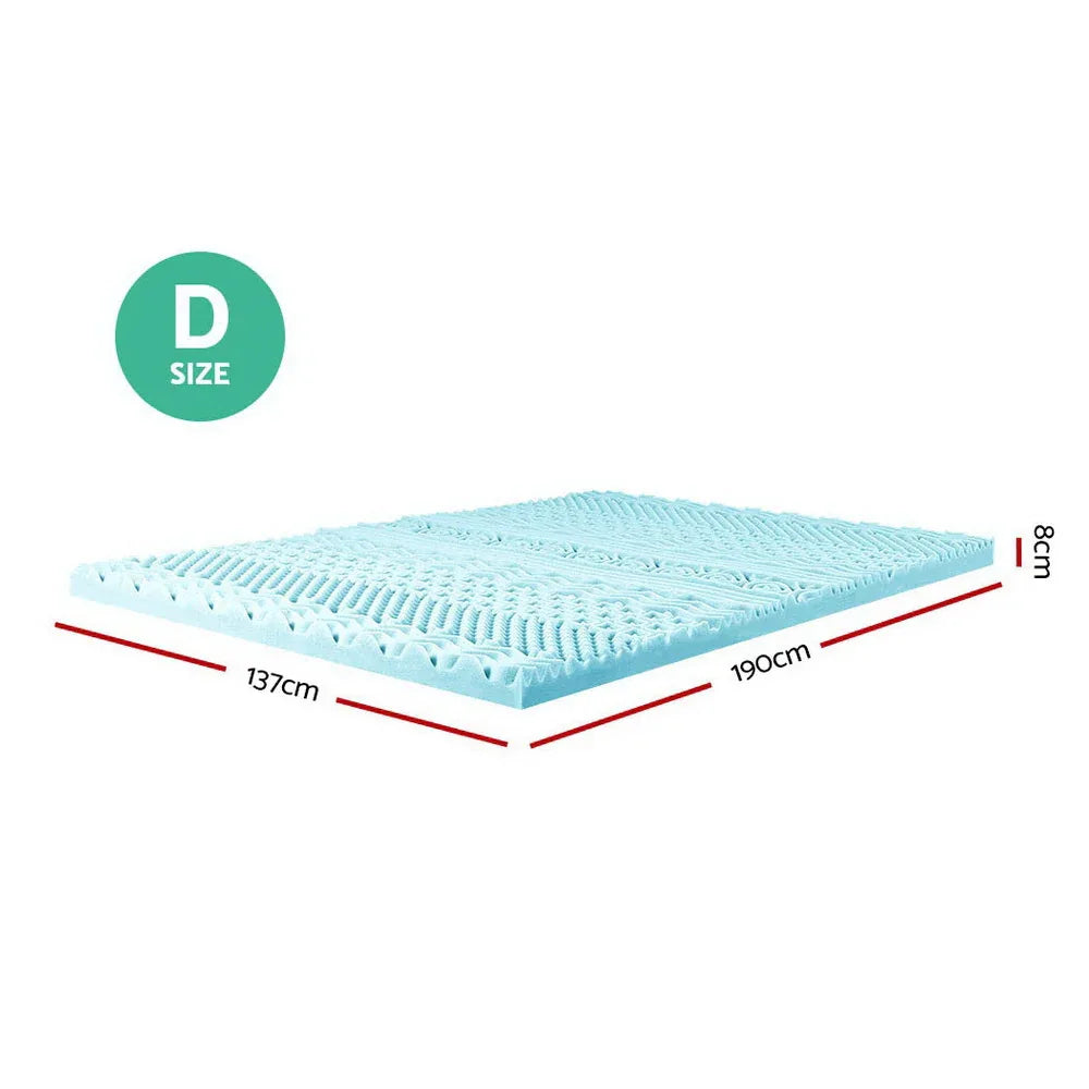 Giselle Bedding Memory Foam Mattress Topper 11-Zone 8cm Double - Mekamart Australia