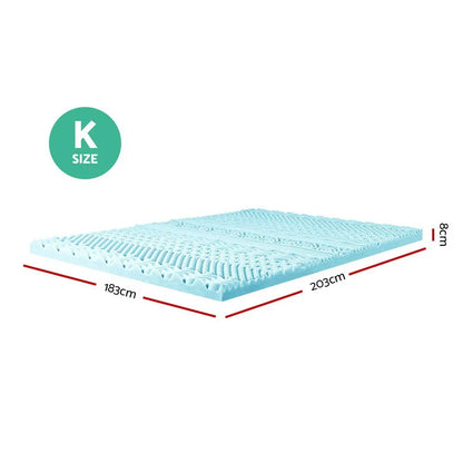 Giselle Bedding Memory Foam Mattress Topper 11-Zone 8cm King - Mekamart Australia