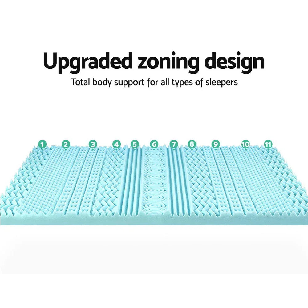 Giselle Bedding Memory Foam Mattress Topper 11-Zone 8cm King - Mekamart Australia