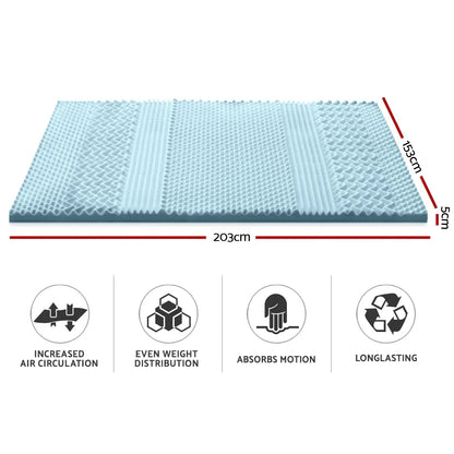 Giselle Bedding Memory Foam Mattress Topper 7-Zone 5cm Queen - Mekamart Australia