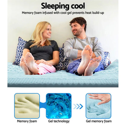 Giselle Bedding Memory Foam Mattress Topper 7-Zone 5cm Queen - Mekamart Australia