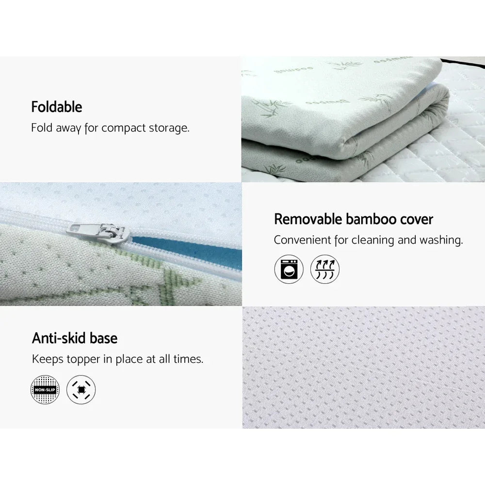 Giselle Bedding Memory Foam Mattress Topper 7-Zone 5cm Single - Mekamart Australia