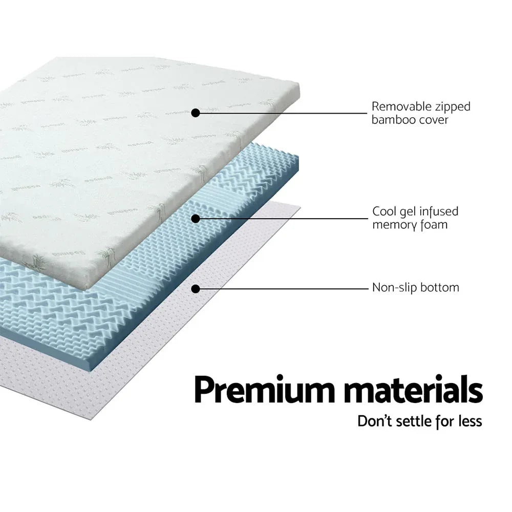 Giselle Bedding Memory Foam Mattress Topper 7-Zone 5cm Single - Mekamart Australia