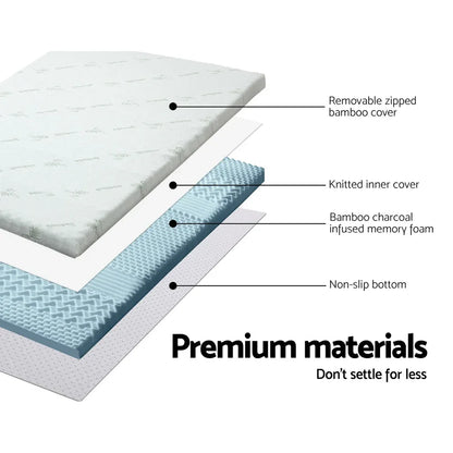 Giselle Bedding Memory Foam Mattress Topper 7-Zone 8cm Queen - Mekamart Australia
