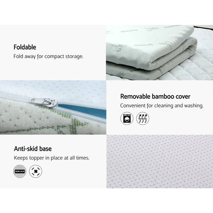 Giselle Bedding Memory Foam Mattress Topper 7-Zone 8cm Single - Mekamart Australia