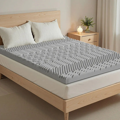 Giselle Bedding 8cm Memory Foam Mattress Topper 7-Zone Graphite Double - Mekamart Australia