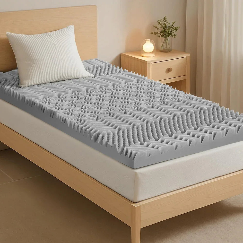 Giselle Bedding 8cm Memory Foam Mattress Topper 7-Zone Graphite King Single - Mekamart Australia