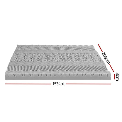 Giselle Bedding 8cm Memory Foam Mattress Topper 7-Zone Graphite Queen - Mekamart Australia