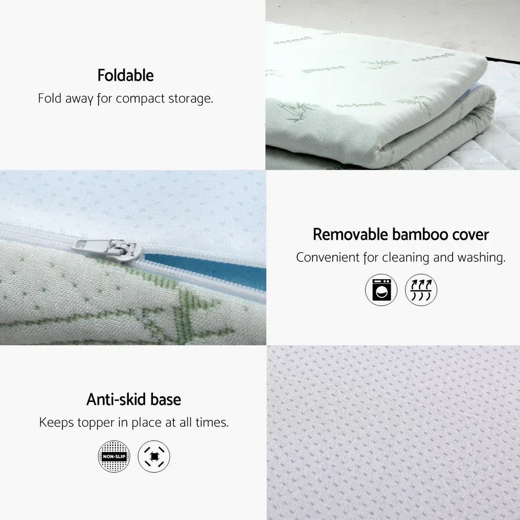 Giselle Memory Foam Mattress Topper 7-Zone 8cm King Single - Mekamart Australia
