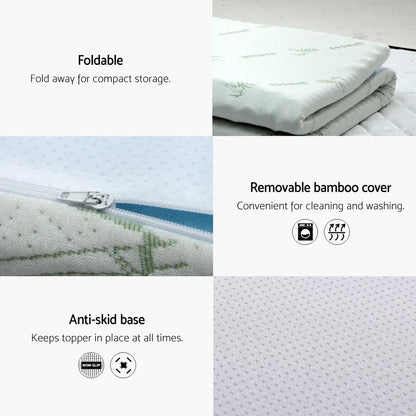 Giselle Memory Foam Mattress Topper 7-Zone 8cm King Single - Mekamart Australia