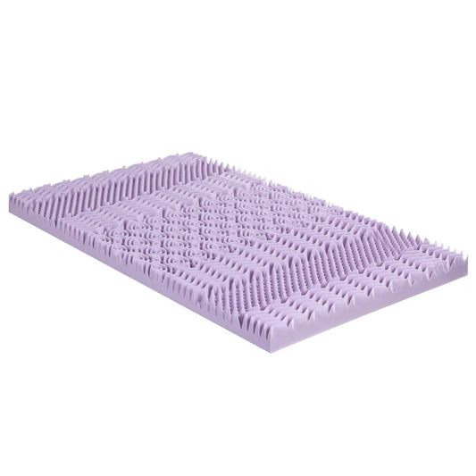 Giselle 8cm Memory Foam Mattress Topper Lavender Infused Bamboo Cover 7-Zone King Single - Mekamart Australia