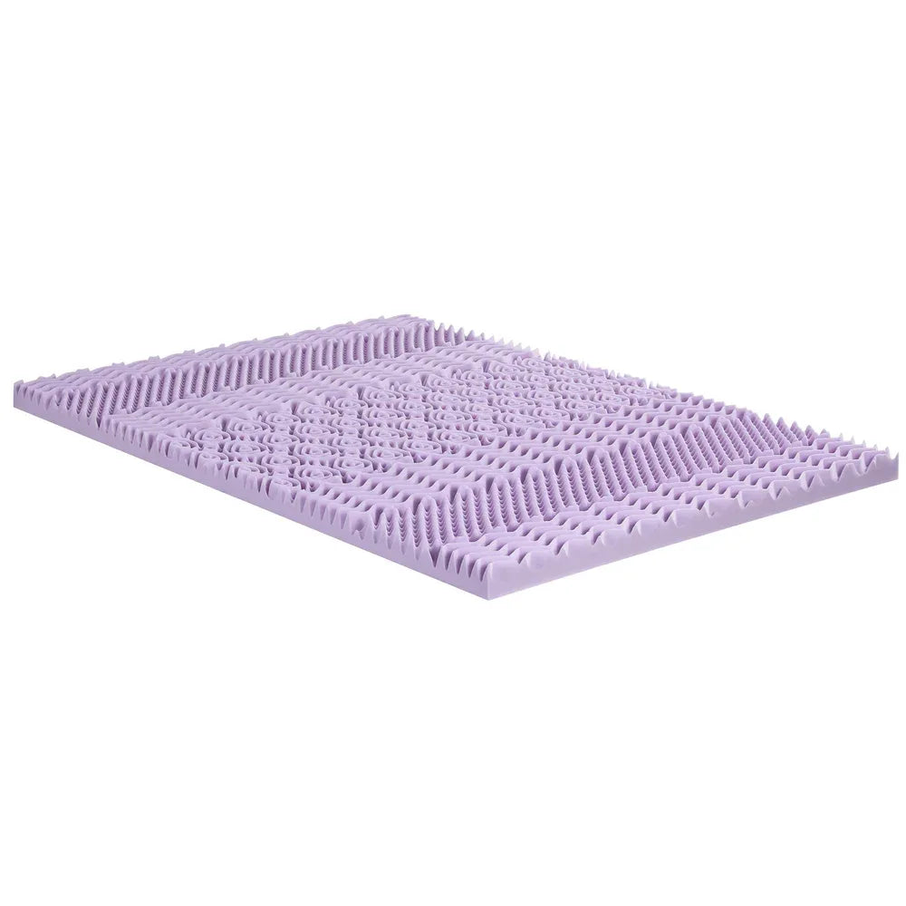 Giselle 8cm Memory Foam Mattress Topper Lavender Infused Bamboo Cover 7-Zone Queen - Mekamart Australia