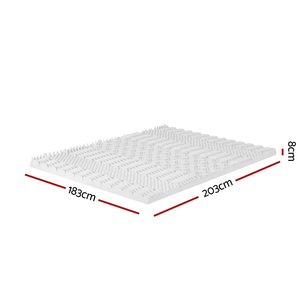 Giselle Bedding Memory Foam Mattress Topper 7-Zone Airflow Pad 8cm King White - Mekamart Australia