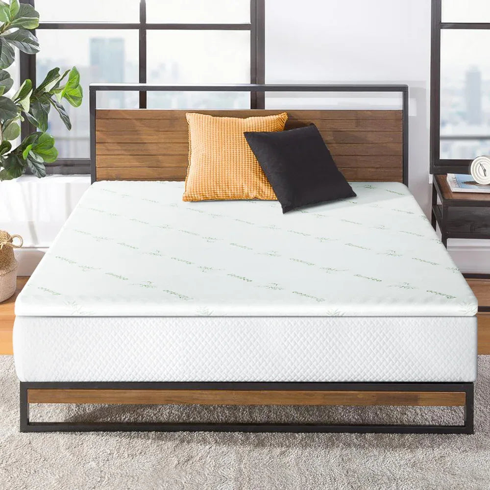 Giselle Bedding Memory Foam Mattress Topper Cool Gel Bed Mat Bamboo 10cm Double - Mekamart Australia