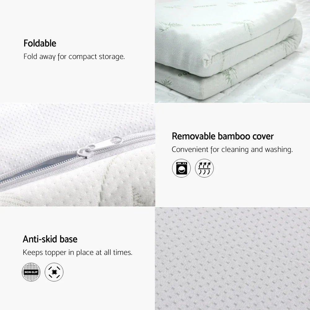 Giselle Bedding Memory Foam Mattress Topper Cool Gel 5cm King Single - Mekamart Australia