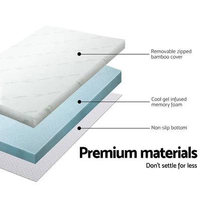 Giselle Bedding Memory Foam Mattress Topper Cool Gel 5cm Single - Mekamart Australia