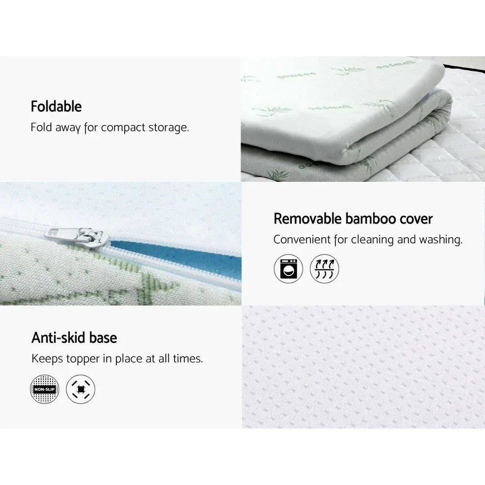 Giselle Bedding Memory Foam Mattress Topper Cool Gel 5cm Single - Mekamart Australia