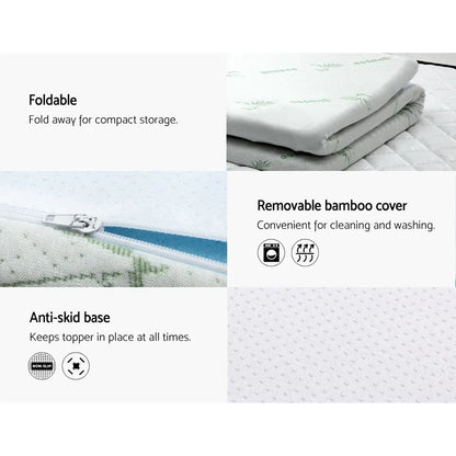 Giselle Bedding Memory Foam Mattress Topper Cool Gel 5cm Single - Mekamart Australia