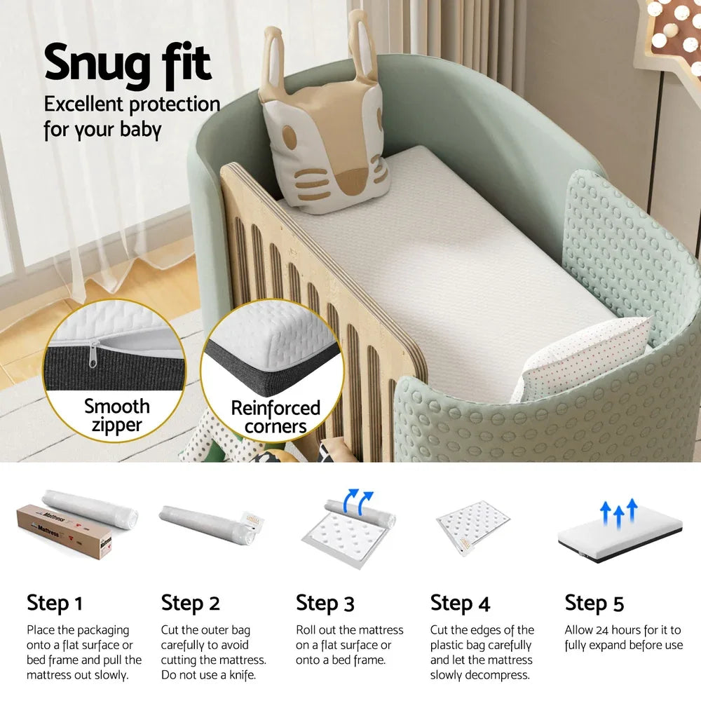13cm Giselle Baby Cot Mattress Gel Foam - Mekamart Australia