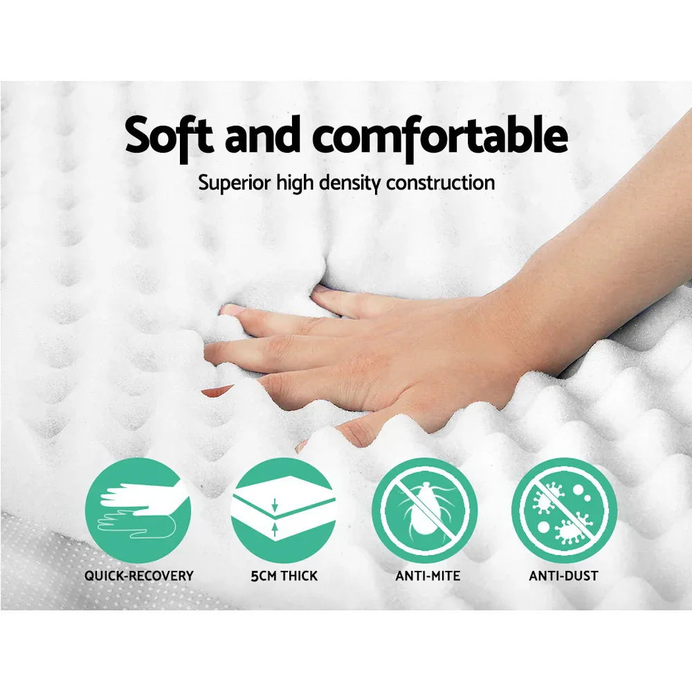 Giselle Bedding Foam Mattress Topper Egg Crate 5cm Double - Mekamart Australia