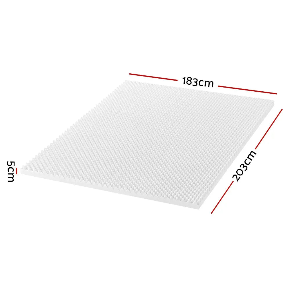 Giselle Bedding Memory Foam Mattress Topper Egg Crate 5cm King - Mekamart Australia