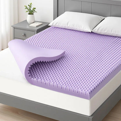 Giselle 5cm Memory Foam Mattress Topper Lavender Infused Egg Crate Pad Mat Queen - Mekamart Australia