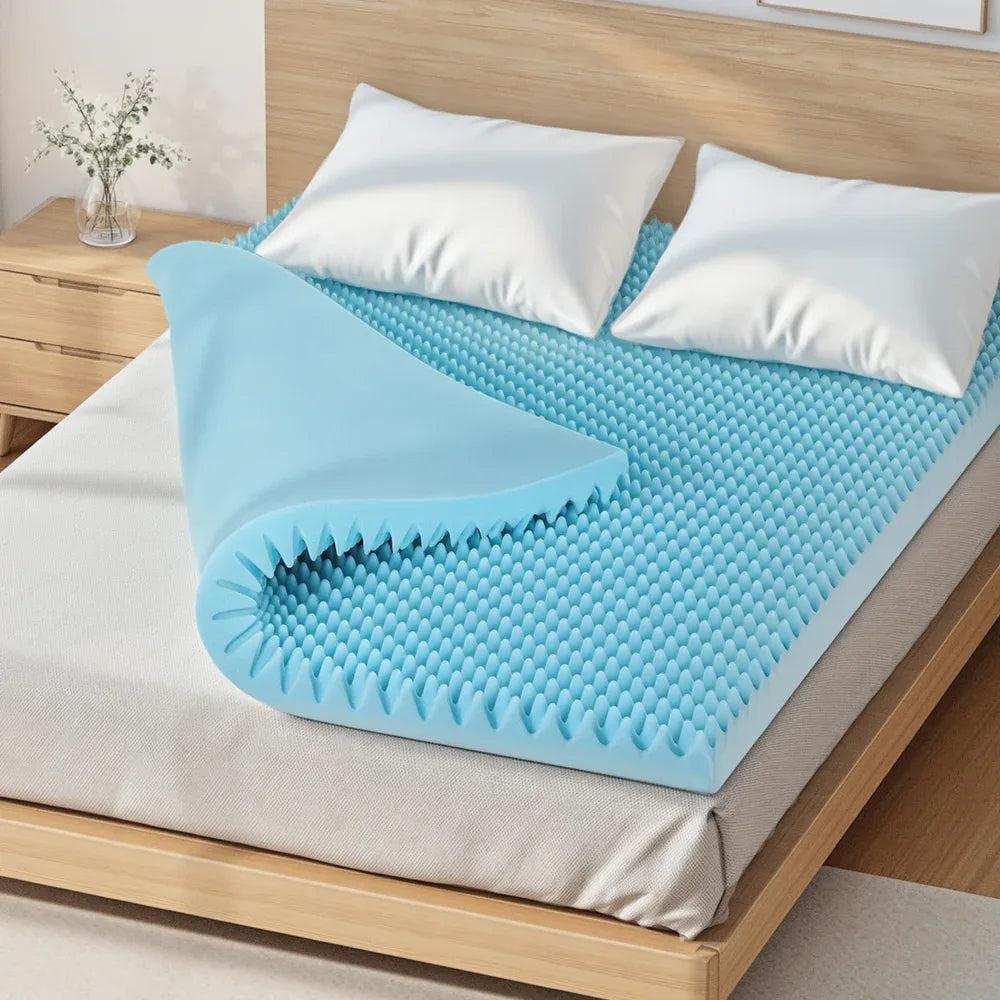 Giselle 8cm Memory Foam Mattress Topper Gel Egg Crate Foam Bamboo Double - Mekamart Australia