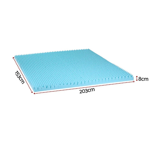 Giselle 8cm Memory Foam Mattress Topper Gel Egg Crate Foam Bamboo Queen - Mekamart Australia