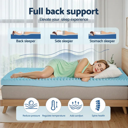 Giselle 8cm Memory Foam Mattress Topper Gel Egg Crate Foam Bamboo Single - Mekamart Australia