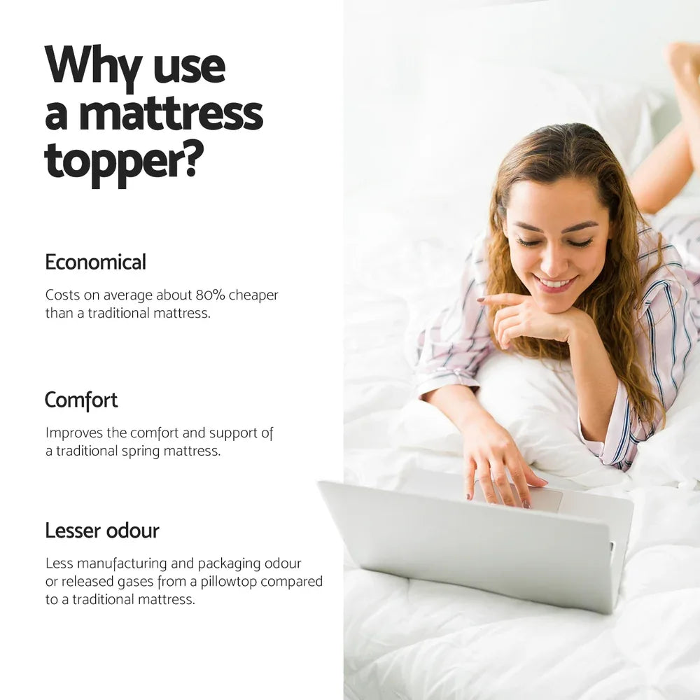 Giselle Bedding Memory Foam Mattress Topper Egg Crate 5cm King Single - Mekamart Australia