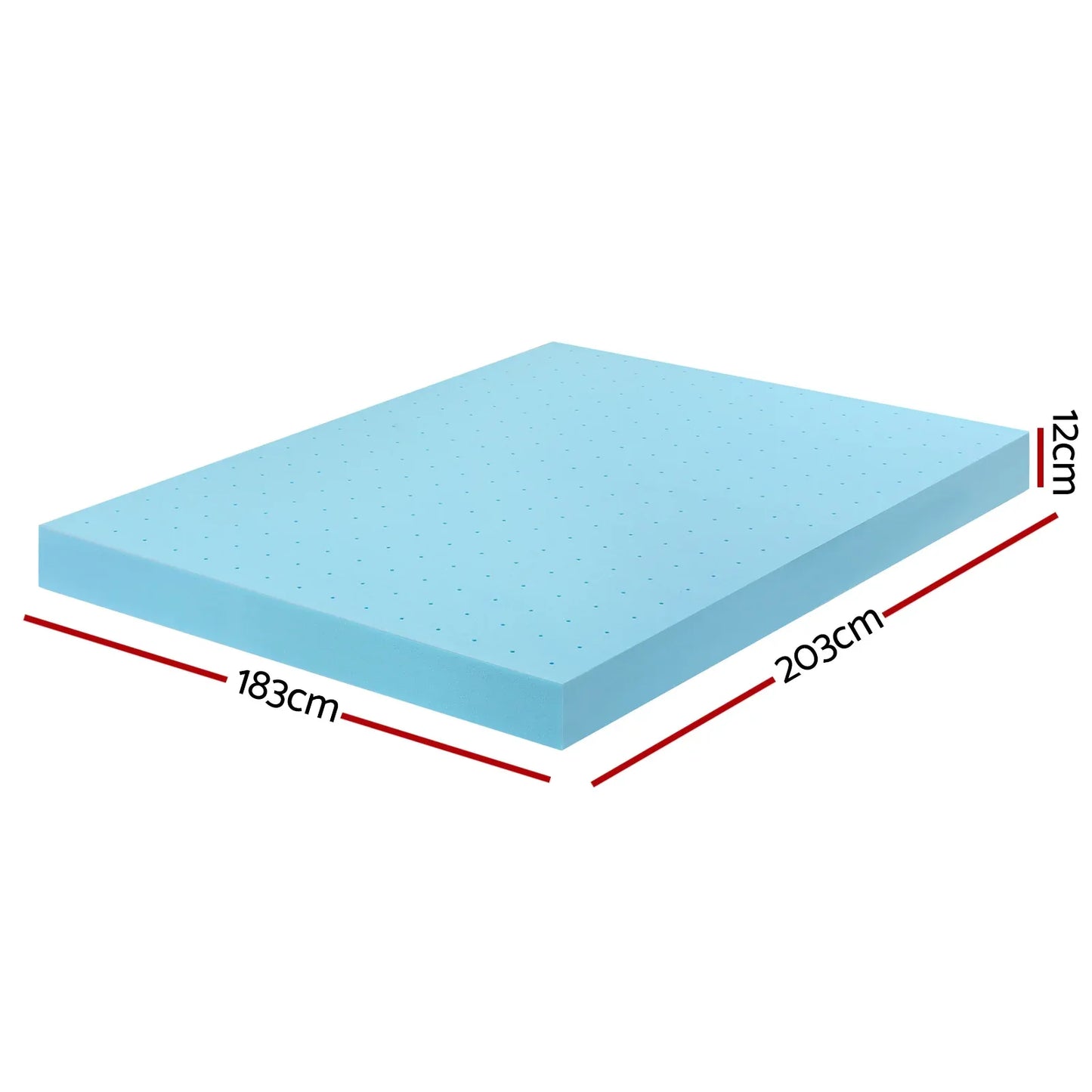 Giselle 12cm Memory Foam Mattress Topper Ventilated Cool Gel Bamboo Cover King - Mekamart Australia