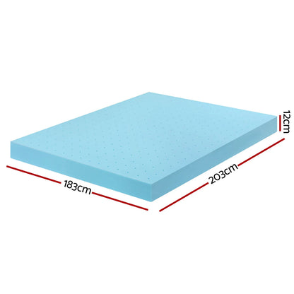 Giselle 12cm Memory Foam Mattress Topper Ventilated Cool Gel Bamboo Cover King - Mekamart Australia