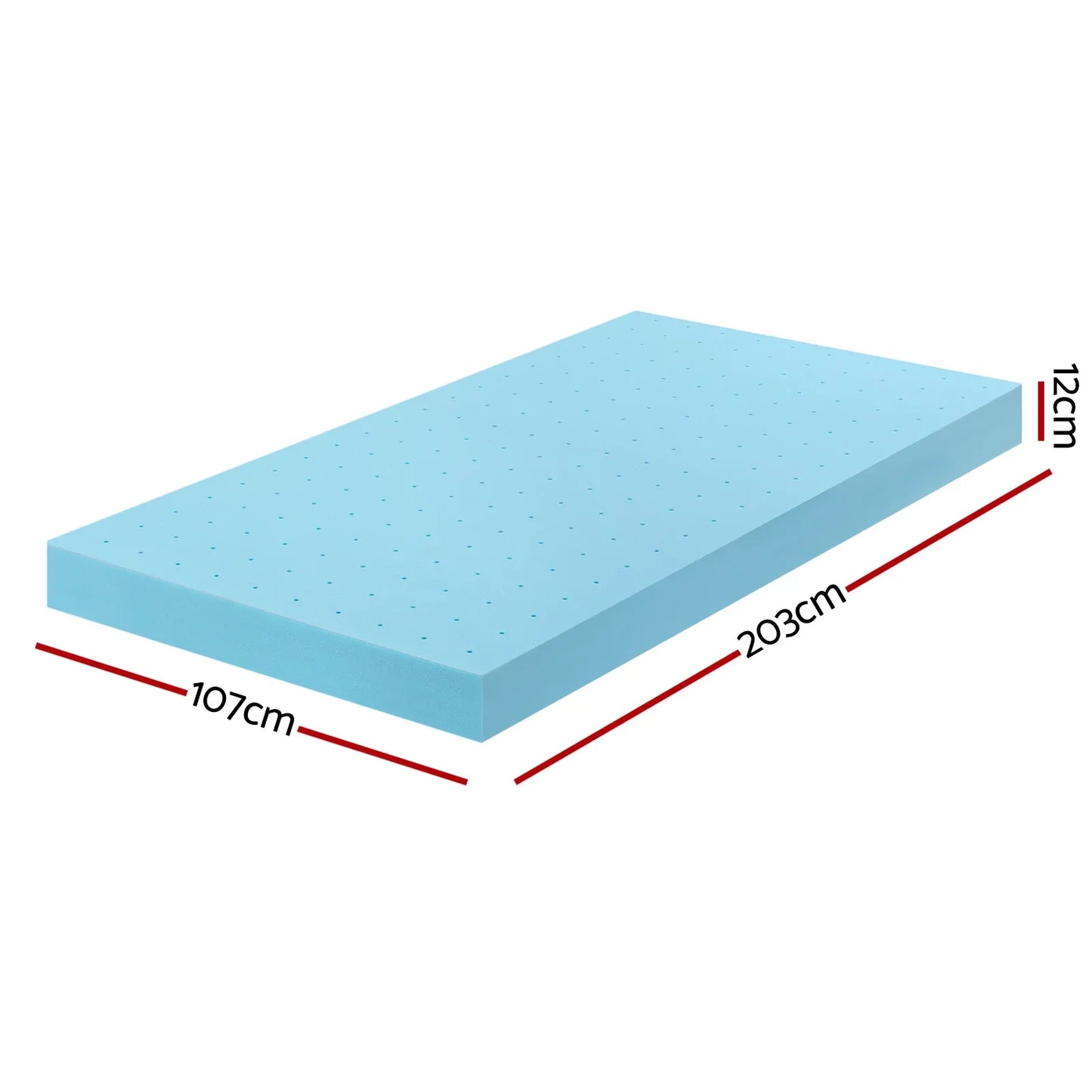 Giselle 12cm Memory Foam Mattress Topper Ventilated Cool Gel Bamboo Cover King Single - Mekamart Australia