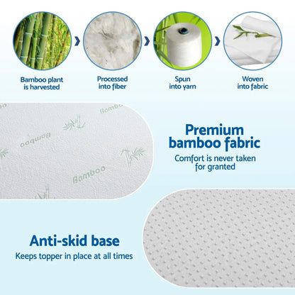 Giselle 12cm Memory Foam Mattress Topper Ventilated Cool Gel Bamboo Cover Queen - Mekamart Australia
