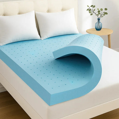 Giselle 12cm Memory Foam Mattress Topper Ventilated Cool Gel Bamboo Cover Queen - Mekamart Australia
