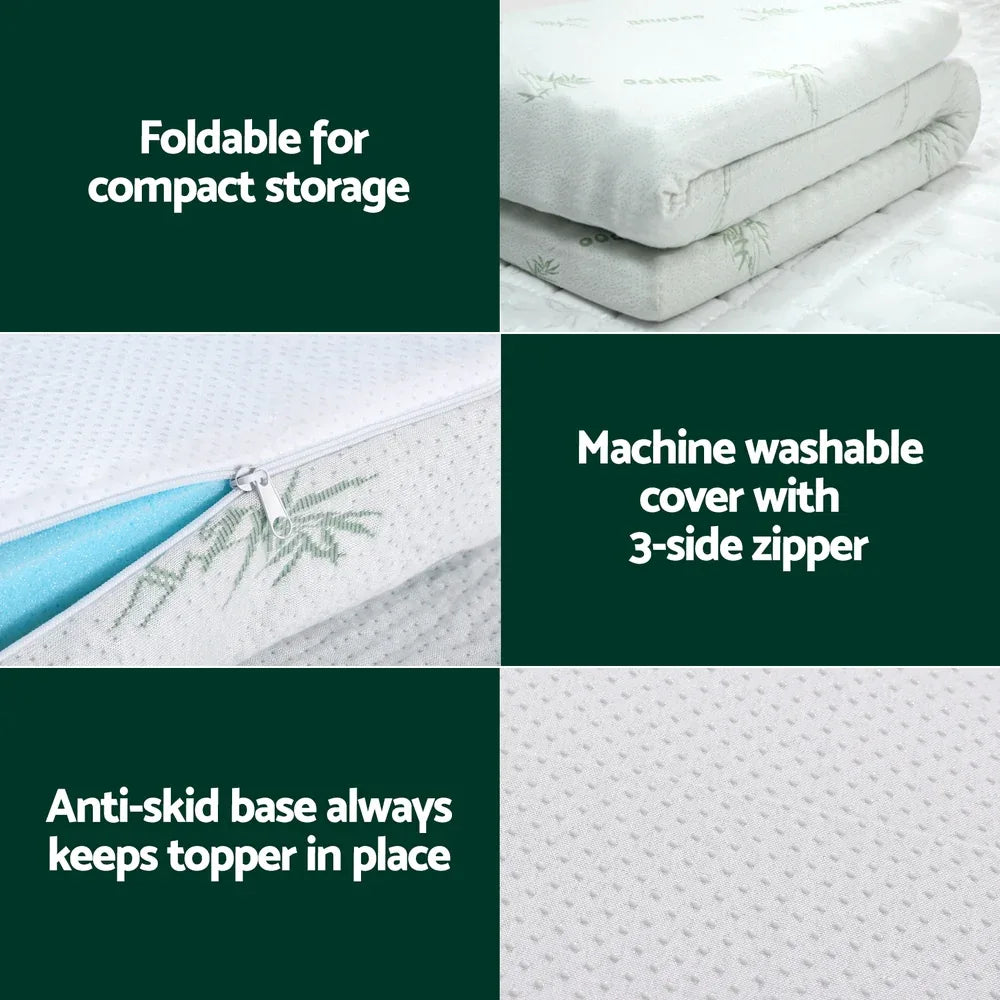 Giselle Bedding Memory Foam Mattress Topper Ventilated Cool Gel 8cm Double - Mekamart Australia
