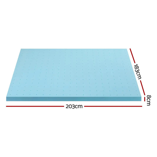 Giselle Bedding Memory Foam Mattress Topper Ventilated Cool Gel 8cm King - Mekamart Australia
