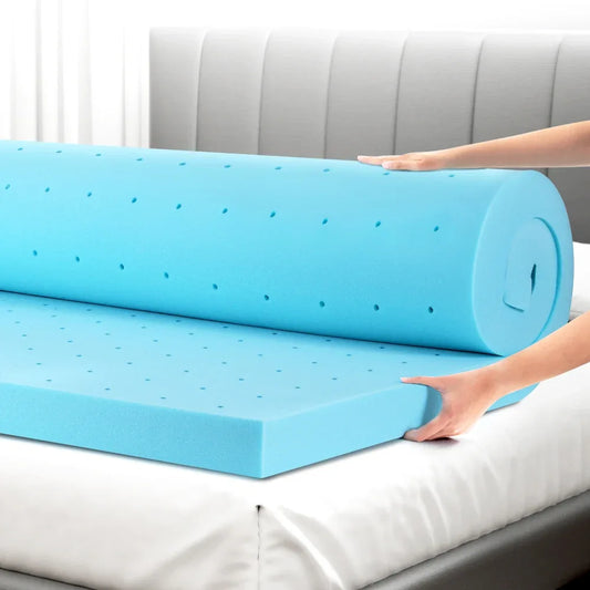 Giselle Bedding Memory Foam Mattress Topper Ventilated Cool Gel 8cm King - Mekamart Australia