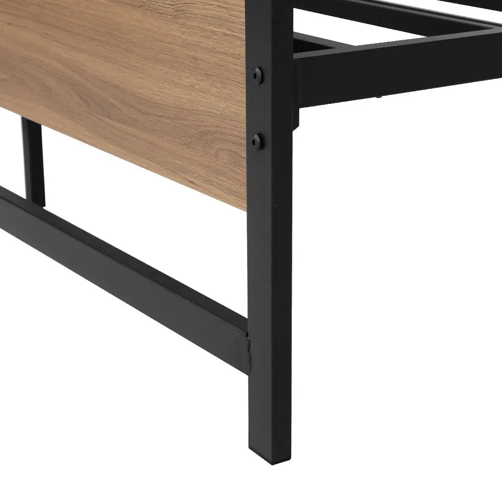 Artiss Bed Frame Double Size Metal Base Mattress Platform Foundation Black DREW - Mekamart Australia