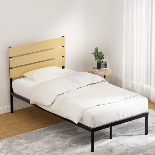 Artiss Bed Frame King Single Size Metal Base Mattress Platform Foundation PAULA - Mekamart Australia