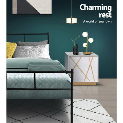 Artiss Bed Frame King Single Metal Bed Frame SOL - Mekamart Australia