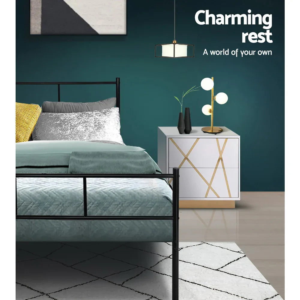 Artiss Bed Frame King Single Metal Bed Frame SOL - Mekamart Australia