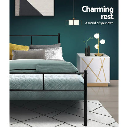 Artiss Bed Frame Queen Metal Bed Frame SOL - Mekamart Australia